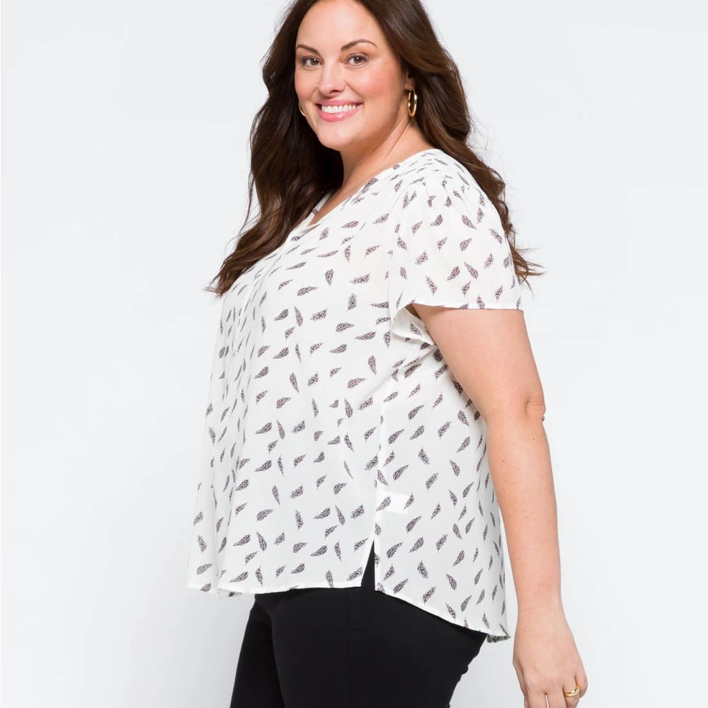 Linnette Split Neck Smocked Blouse - image 3